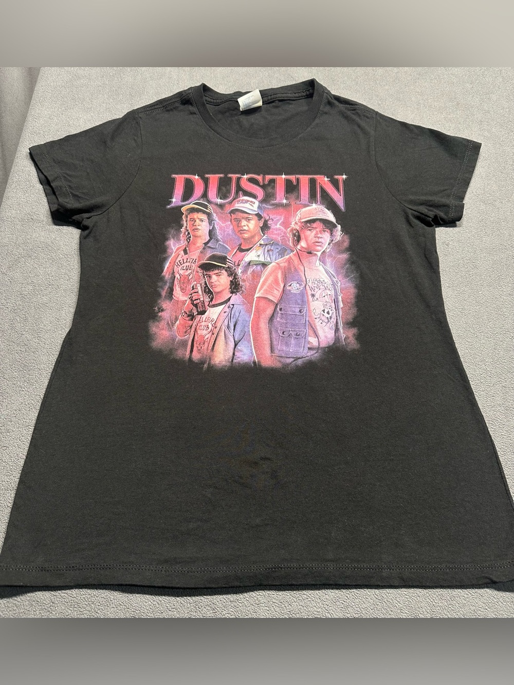 Black 'Dustin' Short Sleeve Graphic Tee